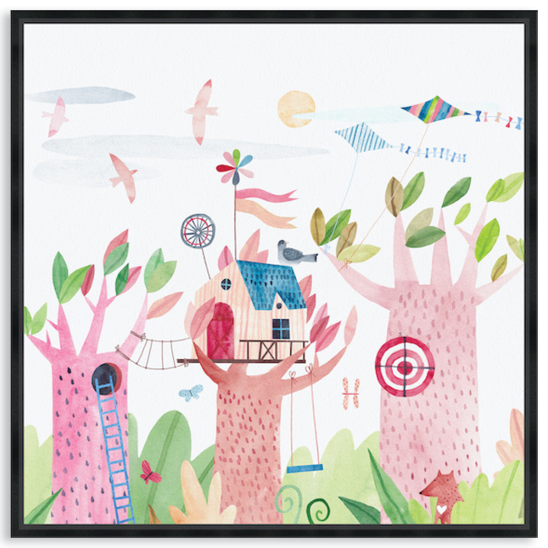 TREE HOUSE II - Framed Canvas