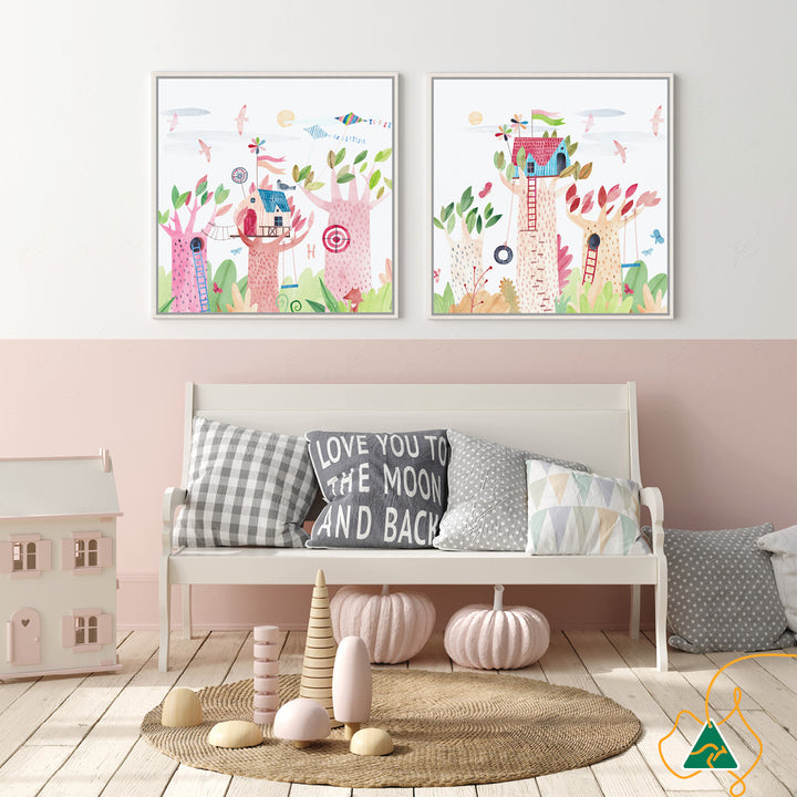 TREE HOUSE II - Framed Canvas