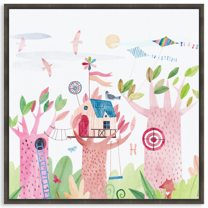 TREE HOUSE II - Framed Canvas