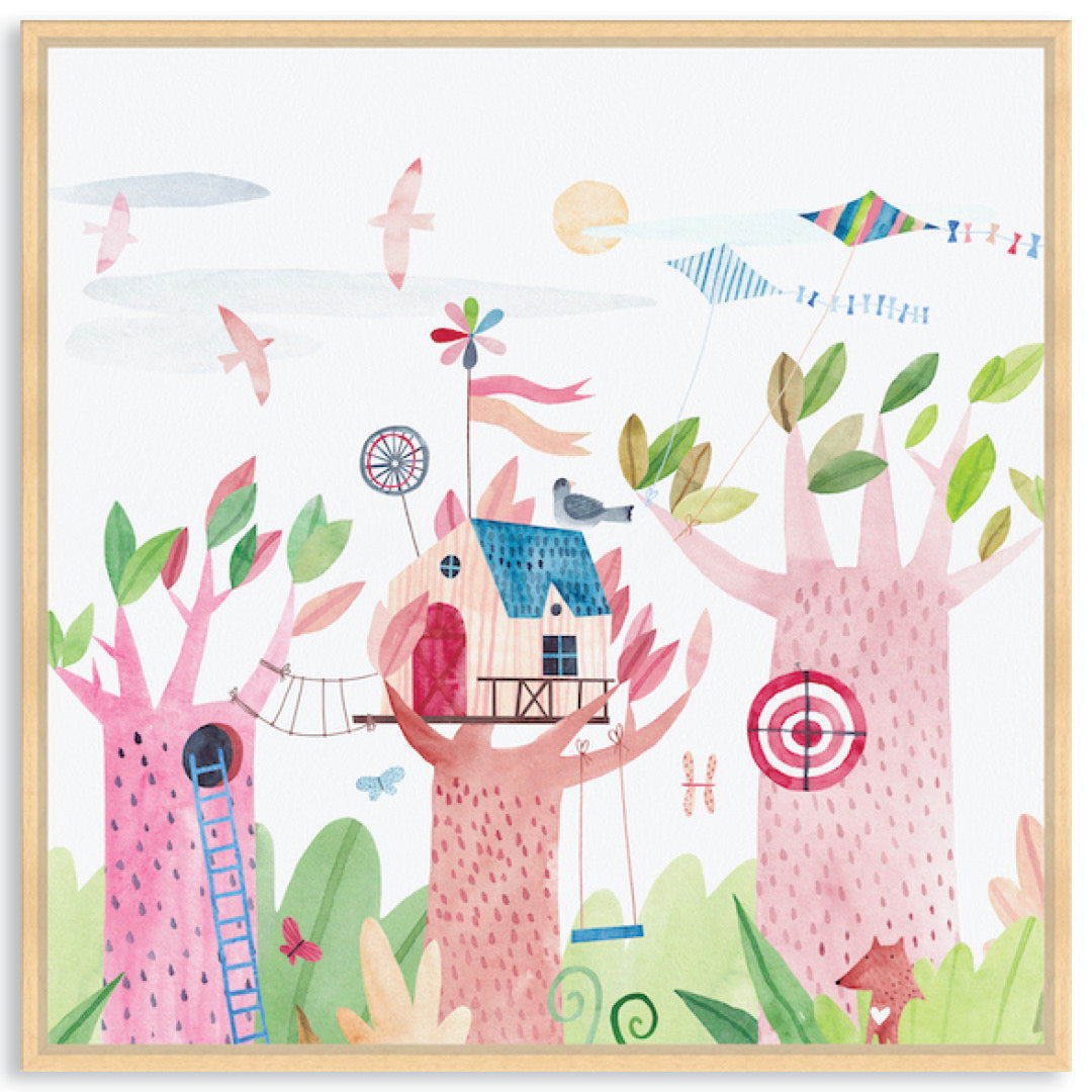 TREE HOUSE II - Framed Canvas