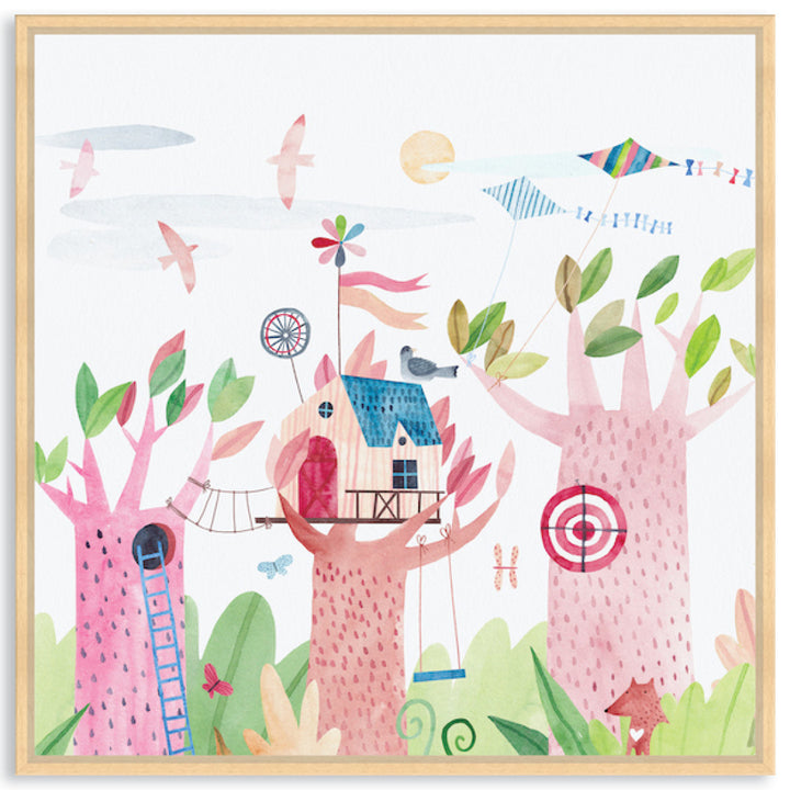 TREE HOUSE II - Framed Canvas