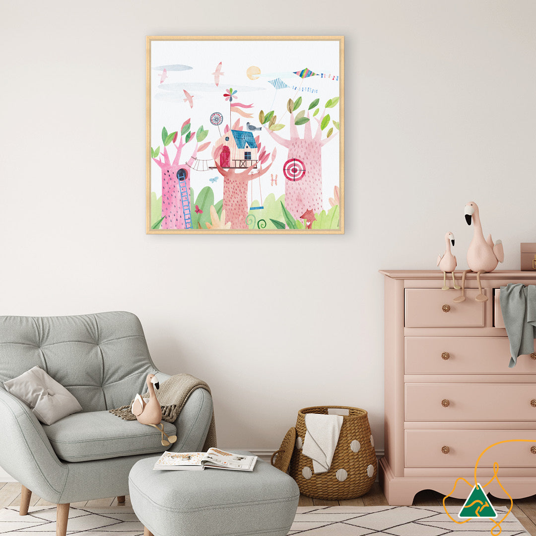 TREE HOUSE II - Framed Canvas