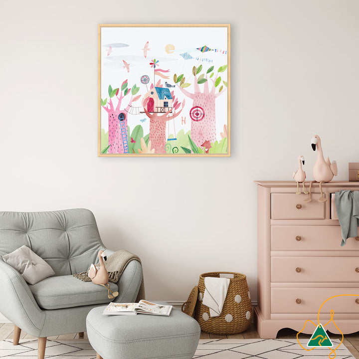 TREE HOUSE II - Framed Canvas