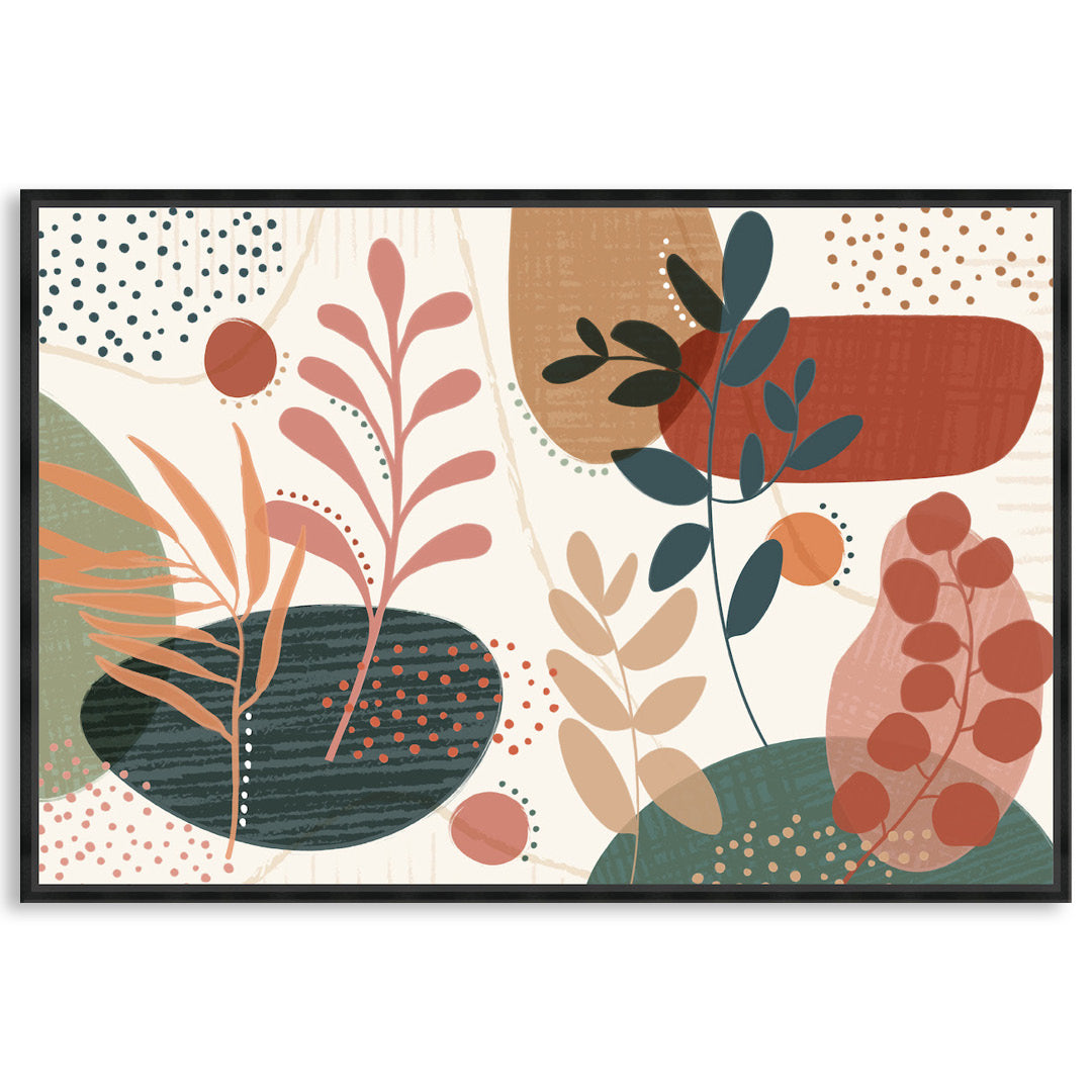 ABSTRACT BOTANICAL I - Framed Canvas