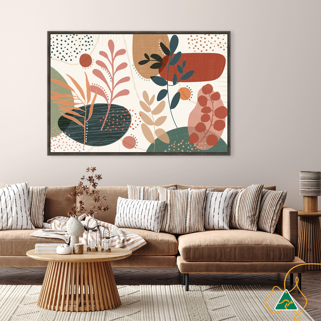 ABSTRACT BOTANICAL I - Framed Canvas