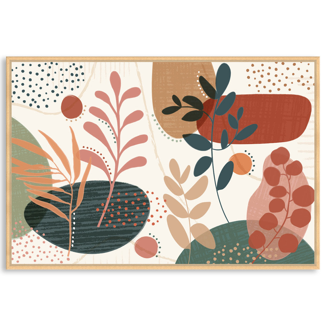 ABSTRACT BOTANICAL I - Framed Canvas