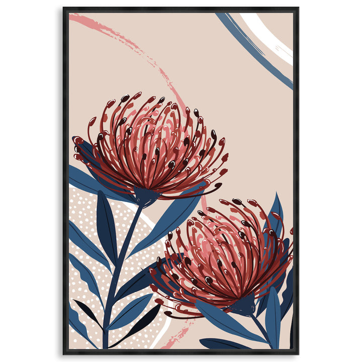 BLUSH FOLIAGE I - Framed Canvas