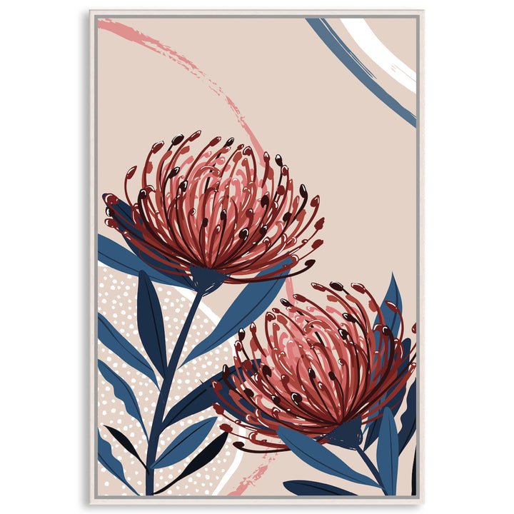 BLUSH FOLIAGE I - Framed Canvas