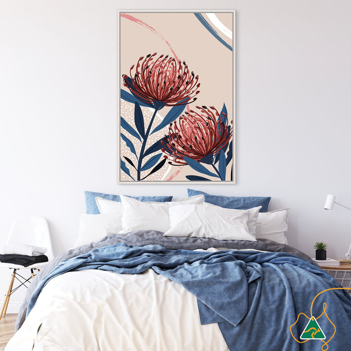 BLUSH FOLIAGE I - Framed Canvas