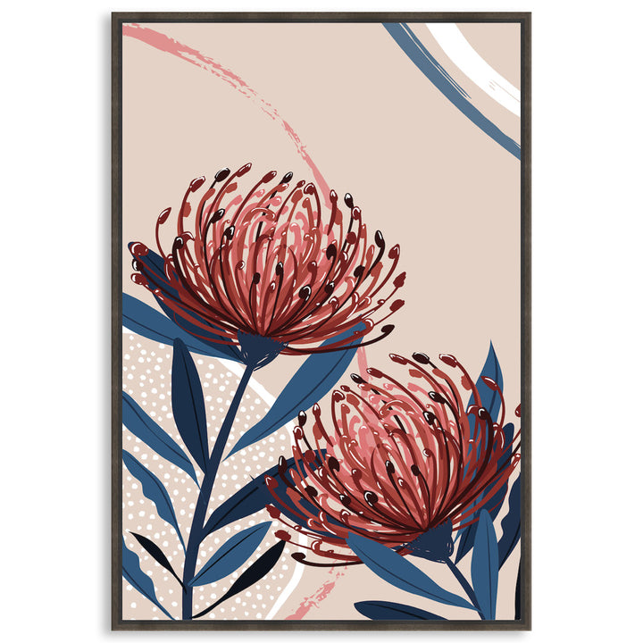 BLUSH FOLIAGE I - Framed Canvas