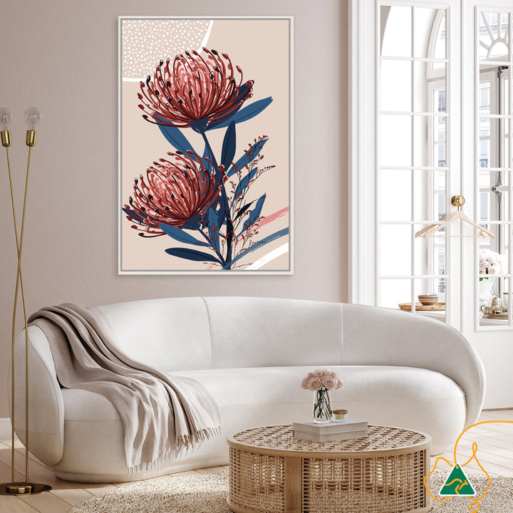 BLUSH FOLIAGE II - Framed Canvas