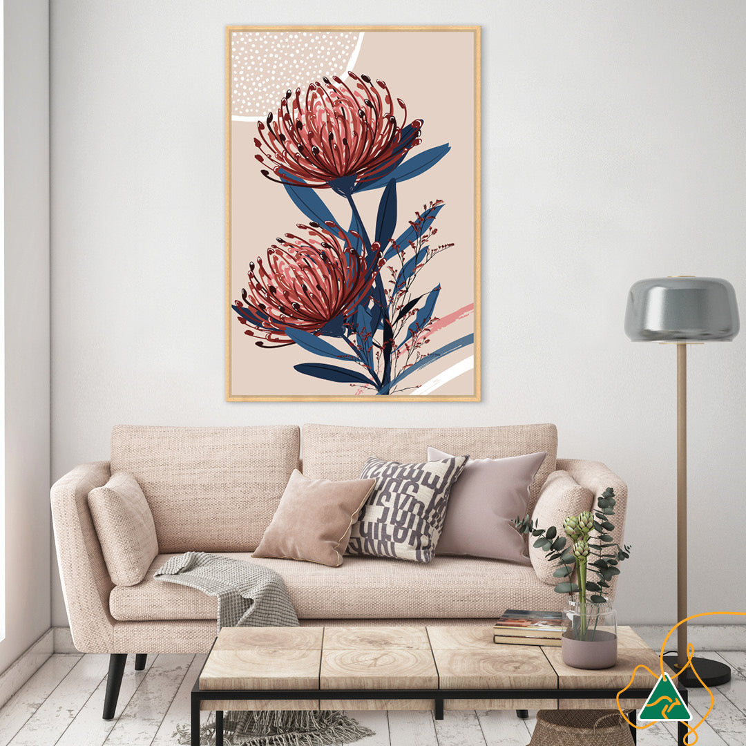 BLUSH FOLIAGE II - Framed Canvas