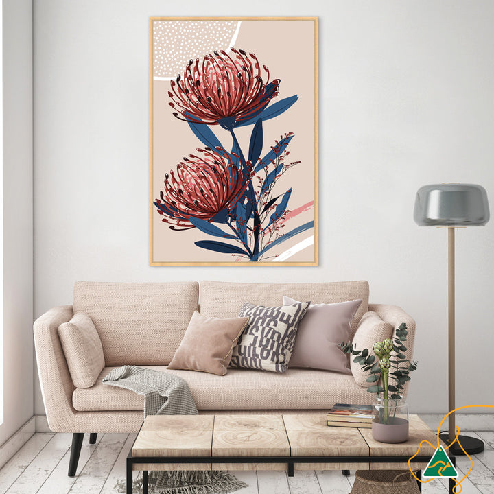 BLUSH FOLIAGE II - Framed Canvas
