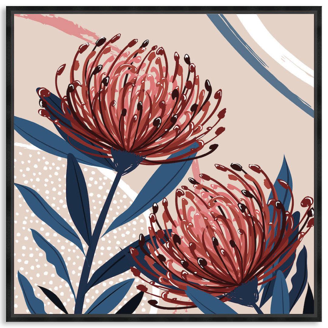 BLUSH FOLIAGE III - Framed Canvas