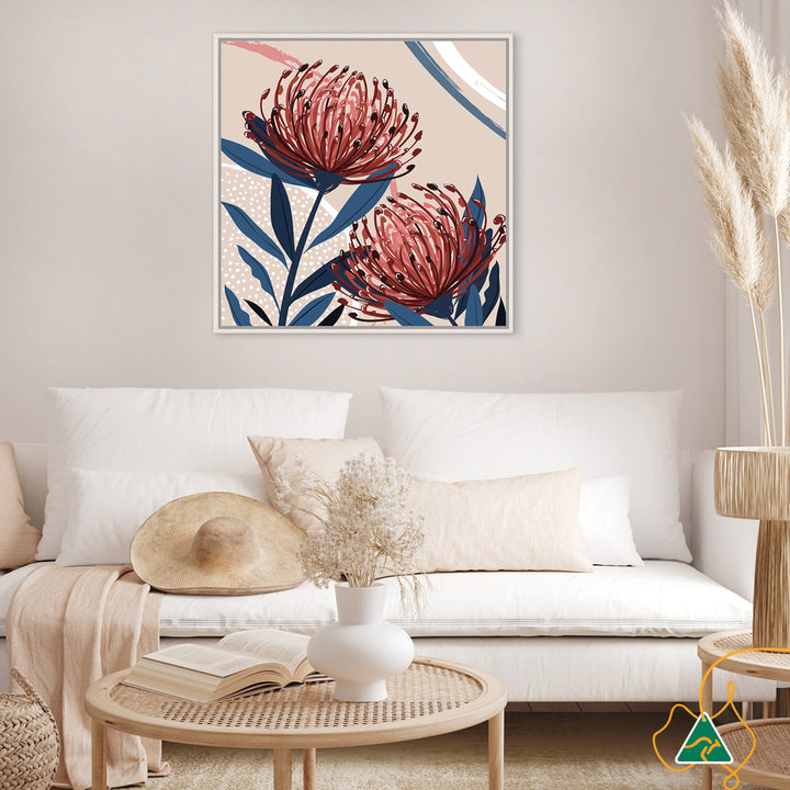 BLUSH FOLIAGE III - Framed Canvas