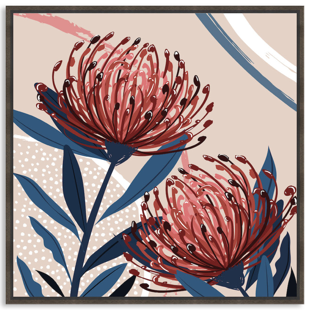 BLUSH FOLIAGE III - Framed Canvas