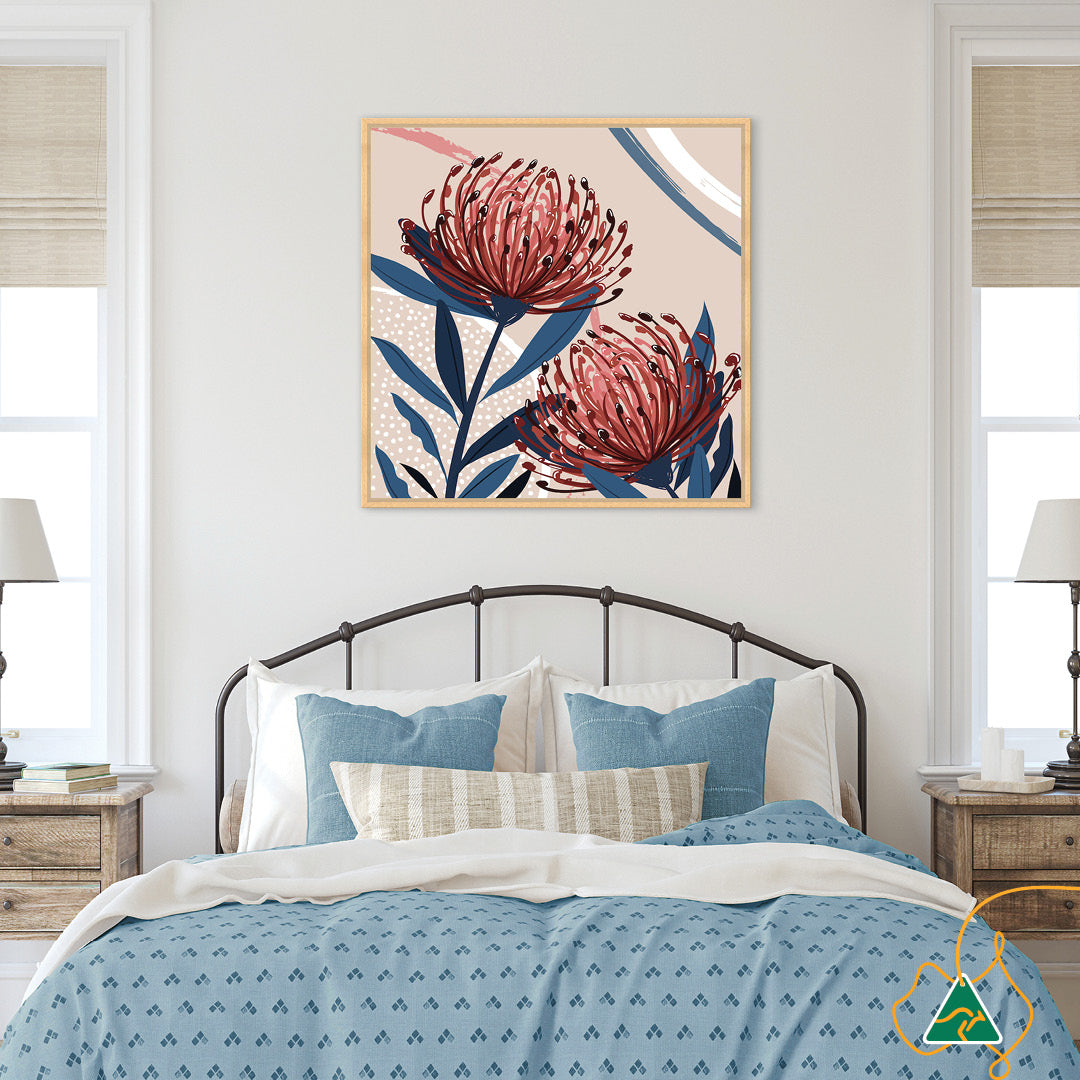 BLUSH FOLIAGE III - Framed Canvas
