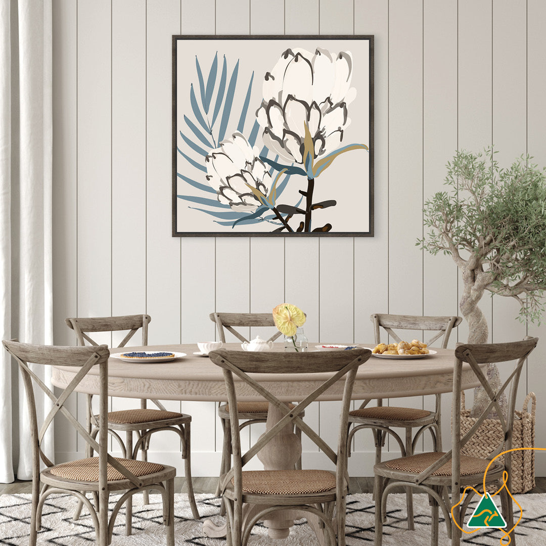 PROTEA BLUE II - Framed Canvas