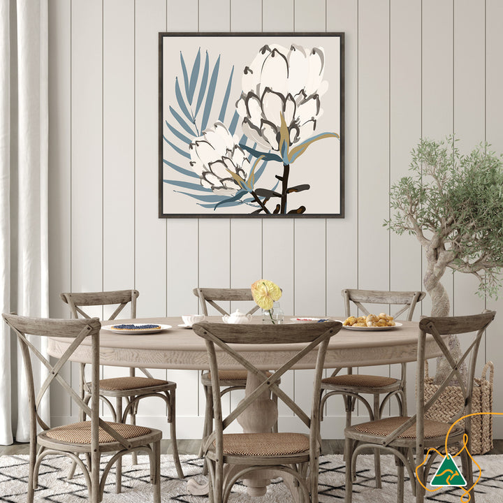 PROTEA BLUE II - Framed Canvas