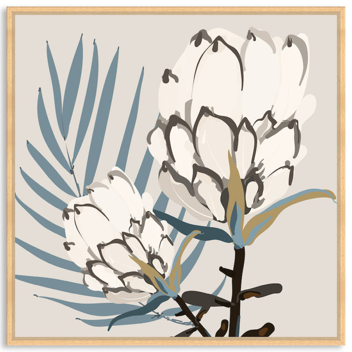 PROTEA BLUE II - Framed Canvas