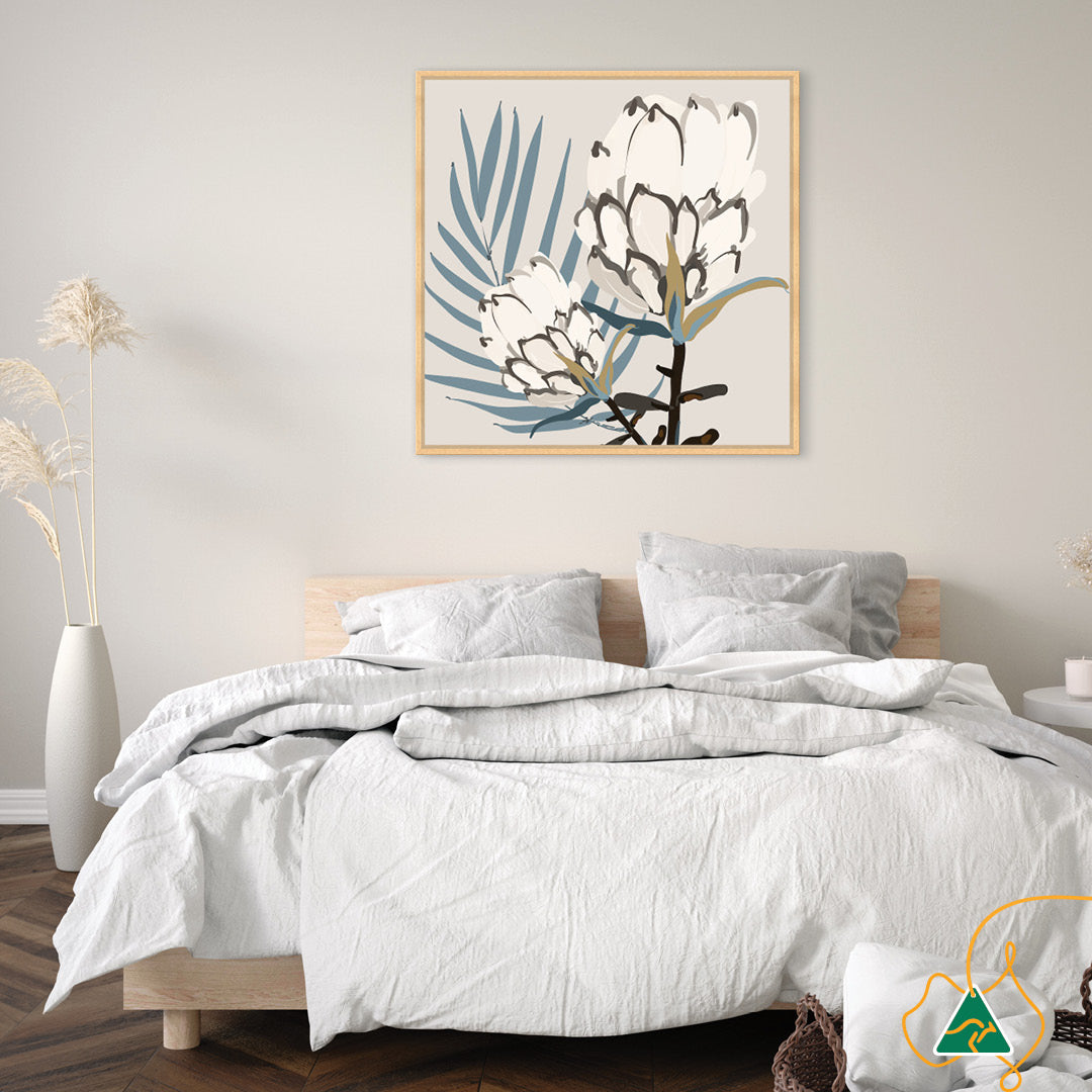 PROTEA BLUE II - Framed Canvas