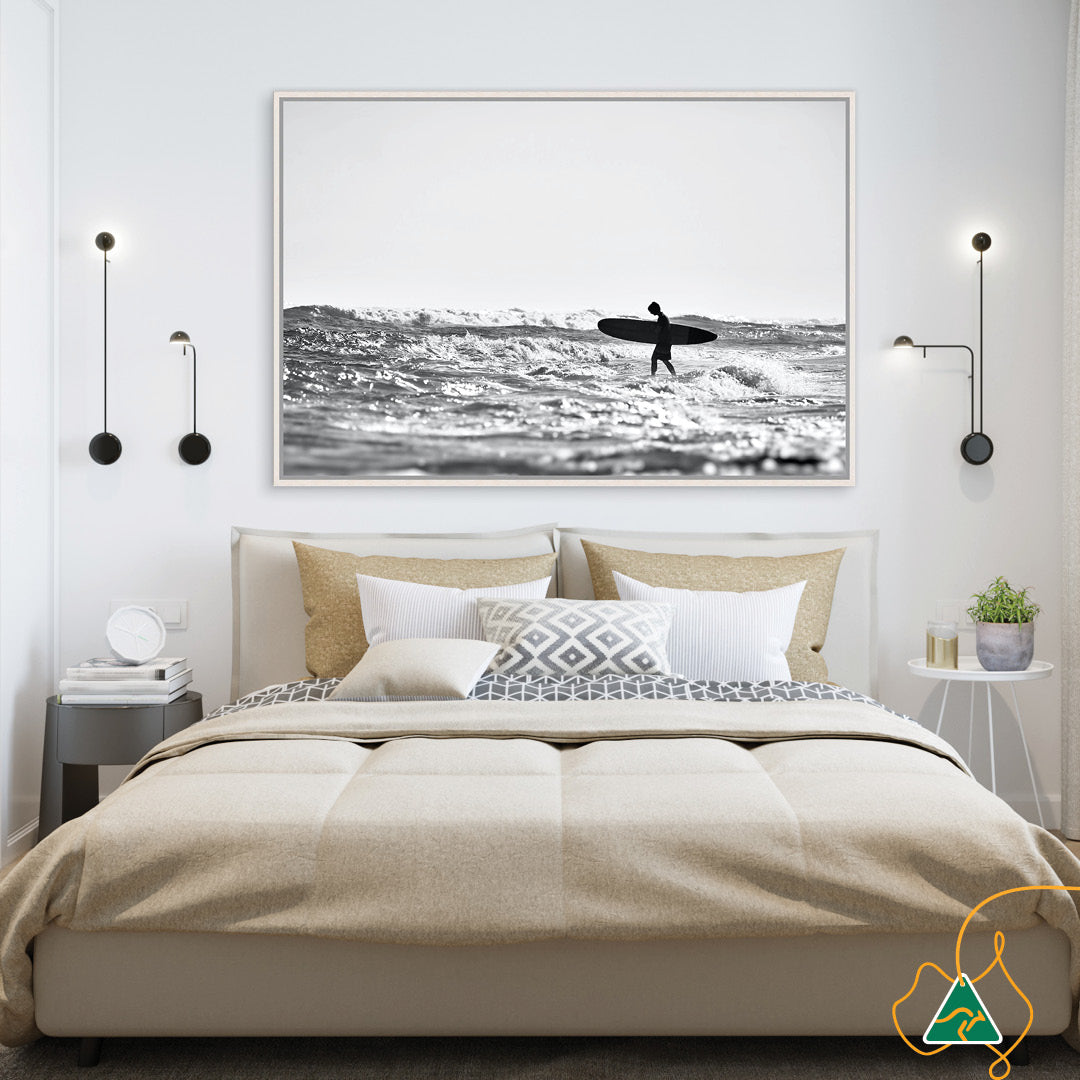 SURFERS BEACH I - Framed Canvas