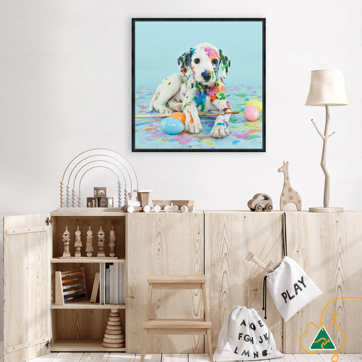 PAINT PUP VI - Framed Canvas