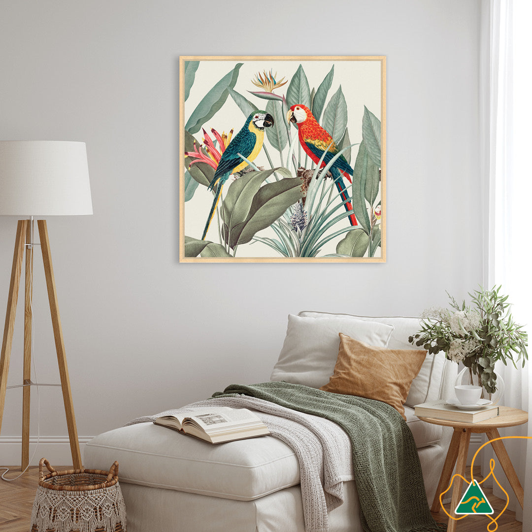 COLOURFUL MACAWS II - Framed Canvas