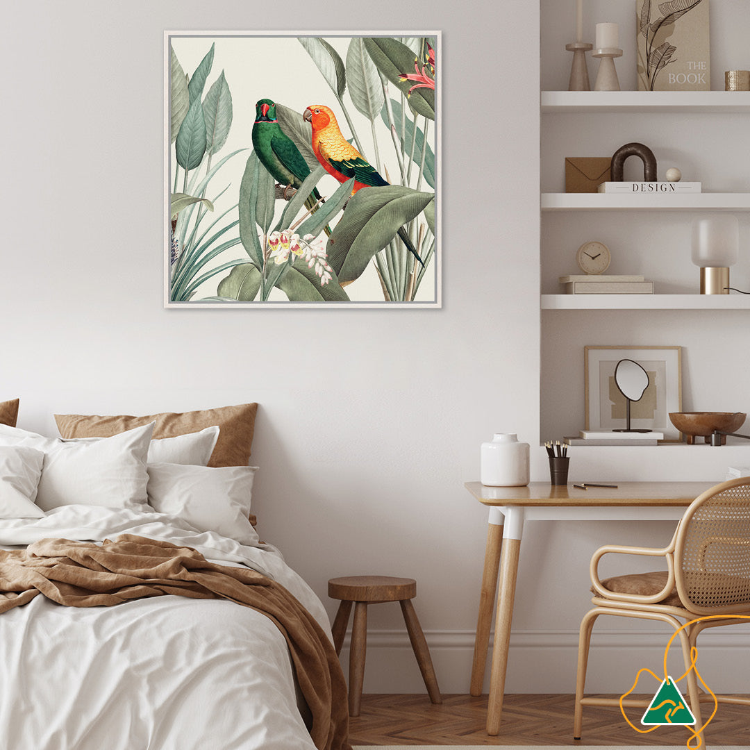 COLOURFUL MACAWS III - Framed Canvas