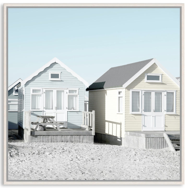 BEACH HUTS II - Framed Canvas