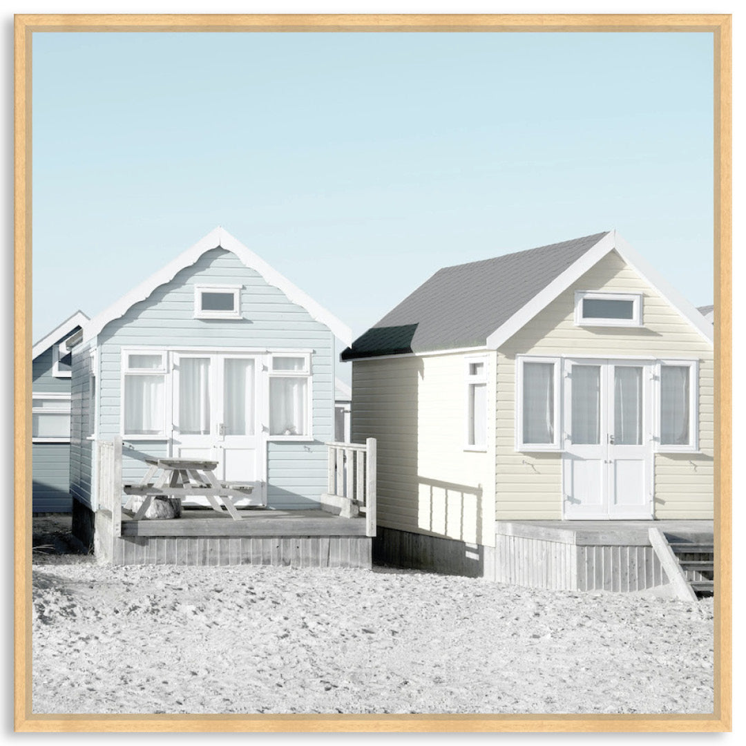 BEACH HUTS II - Framed Canvas