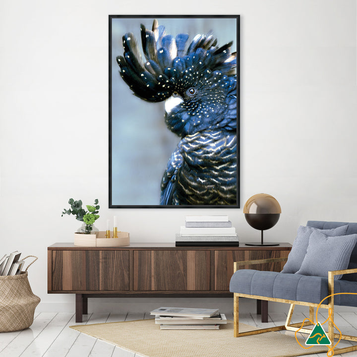COCKATOO BLACK I - Framed Canvas