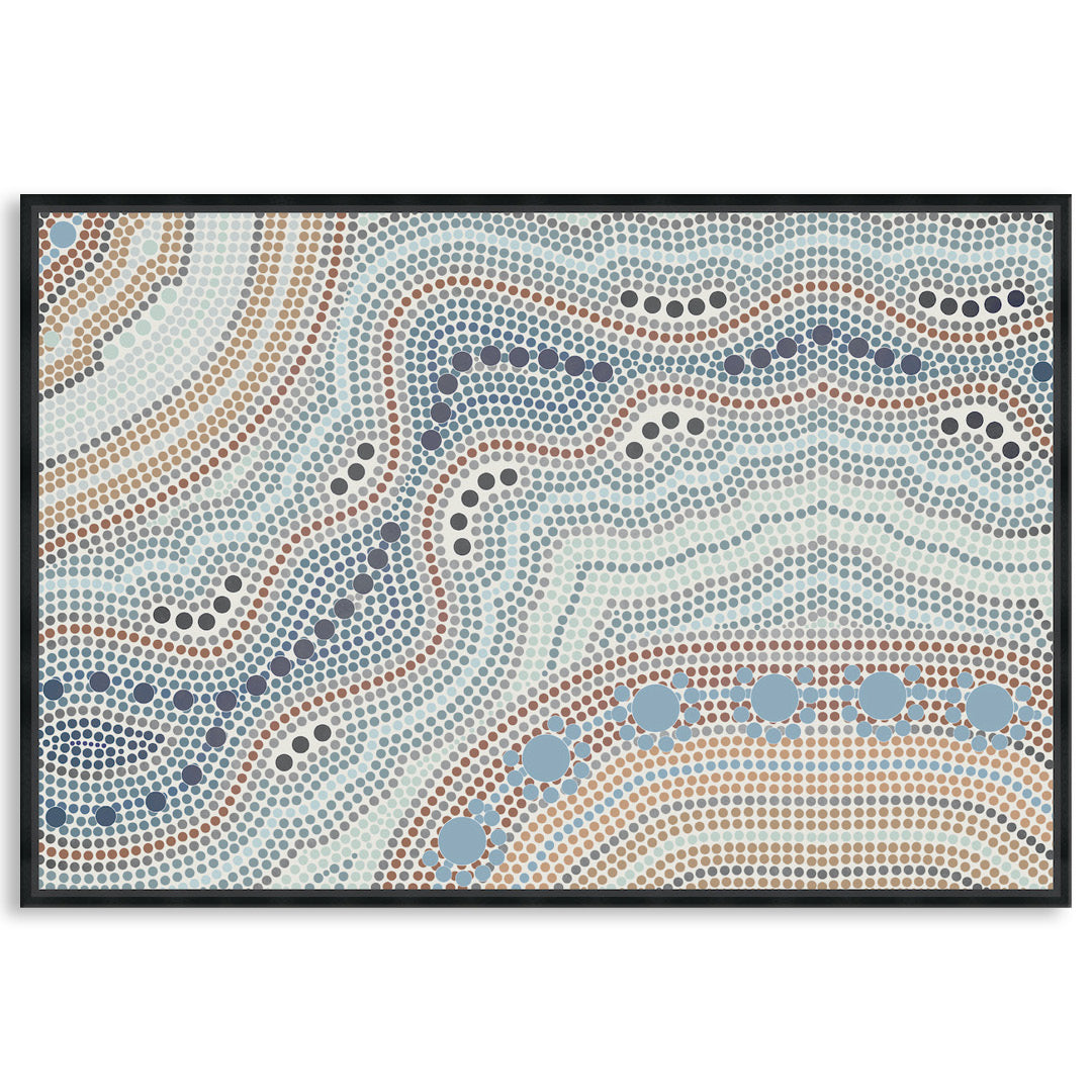RIVER SILVER I - Framed Canvas