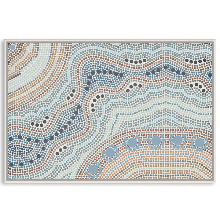 RIVER SILVER I - Framed Canvas