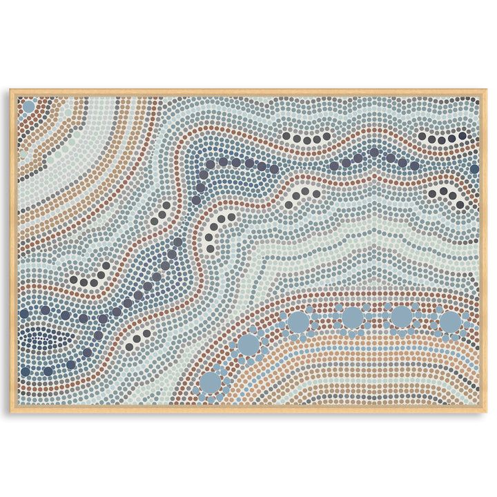 RIVER SILVER I - Framed Canvas