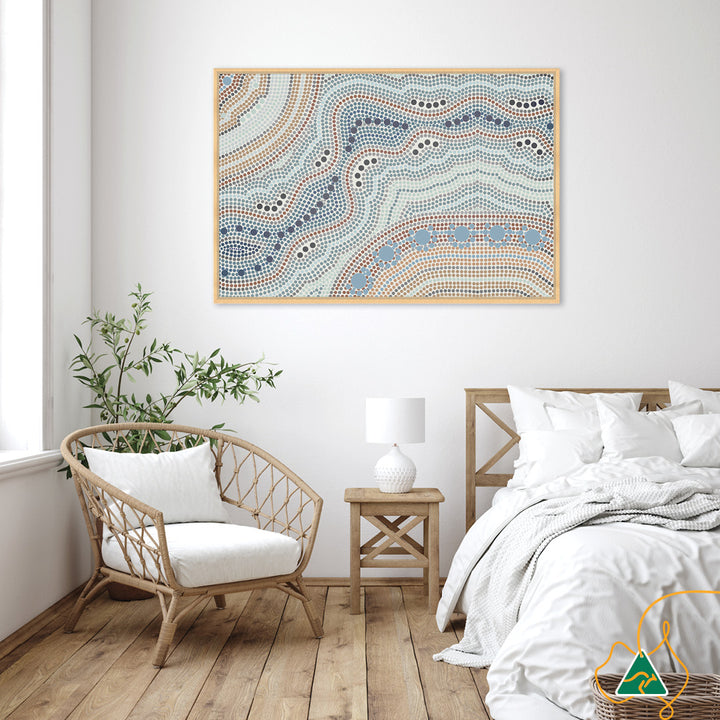RIVER SILVER I - Framed Canvas