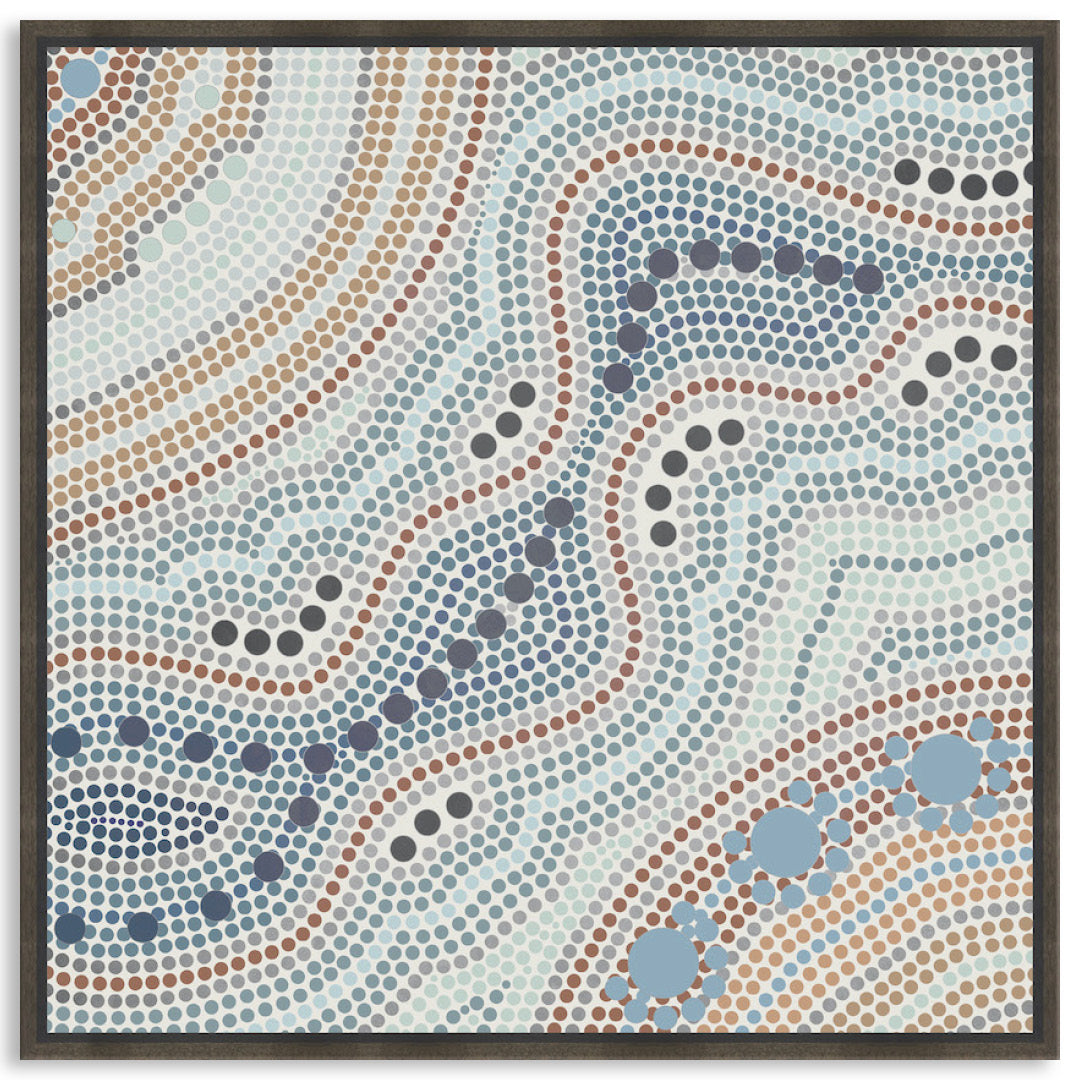 RIVER SILVER II - Framed Canvas