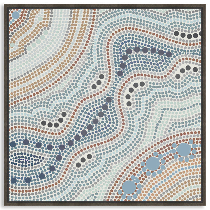 RIVER SILVER II - Framed Canvas