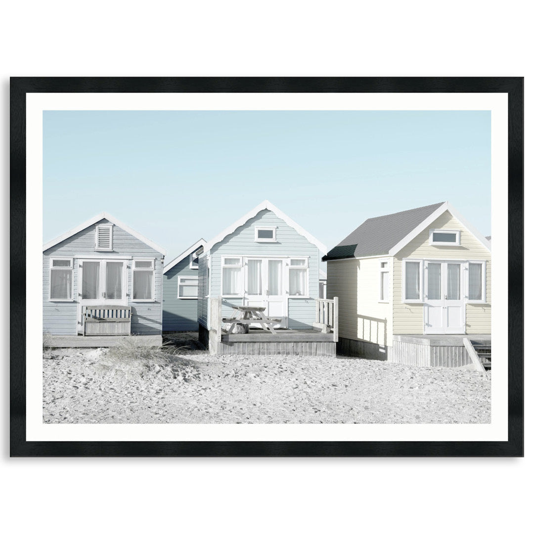 BEACH HUTS I - Framed Print