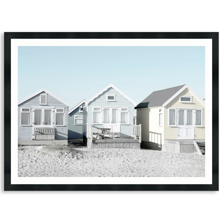 BEACH HUTS I - Framed Print