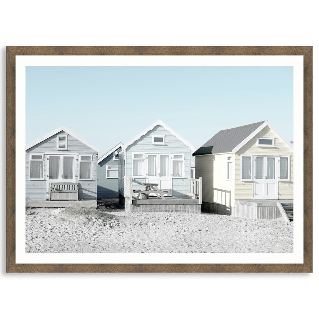 BEACH HUTS I - Framed Print