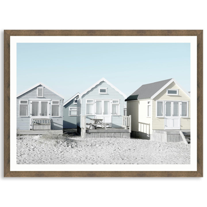 BEACH HUTS I - Framed Print