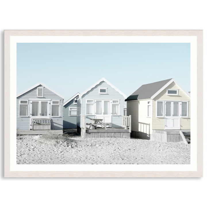 BEACH HUTS I - Framed Print