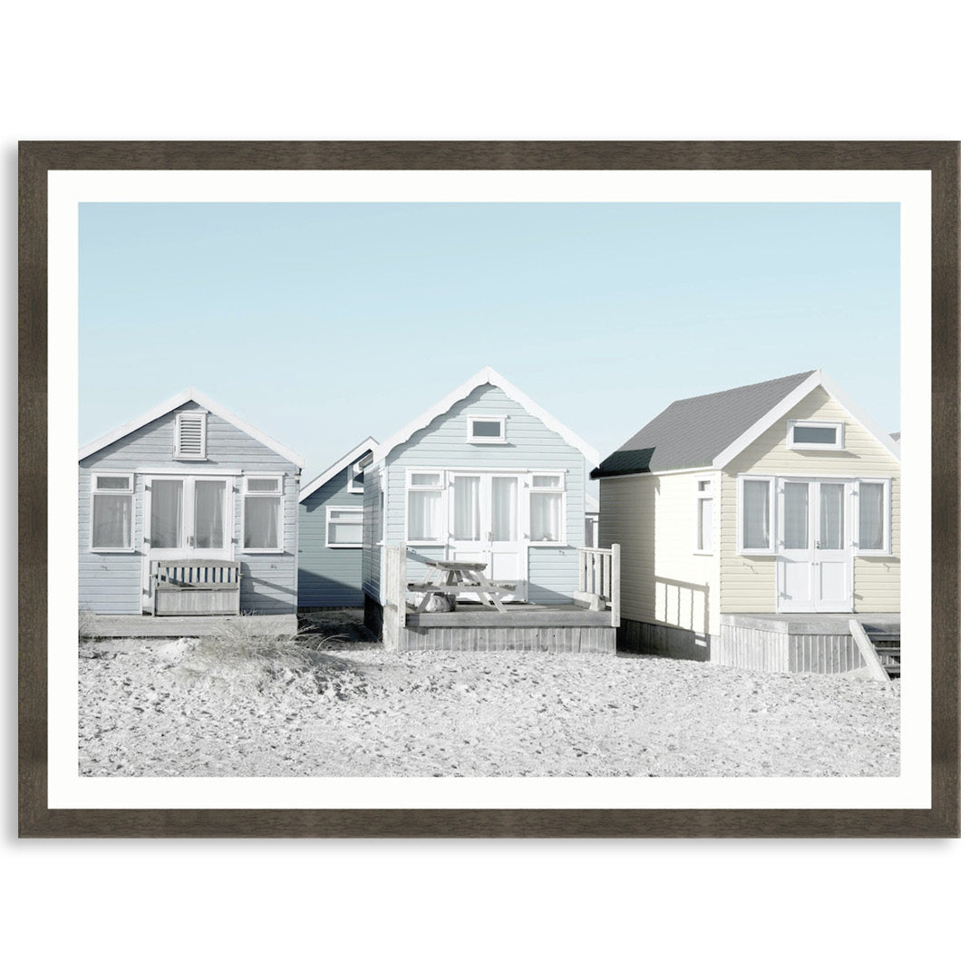 BEACH HUTS I - Framed Print