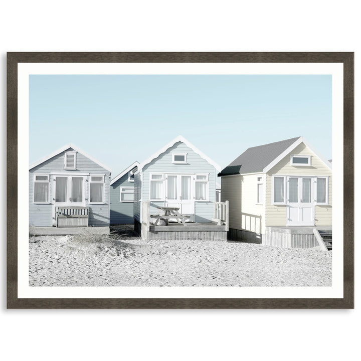 BEACH HUTS I - Framed Print