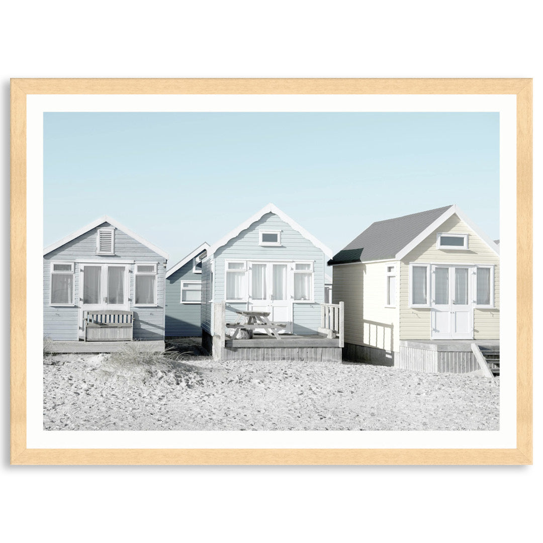BEACH HUTS I - Framed Print