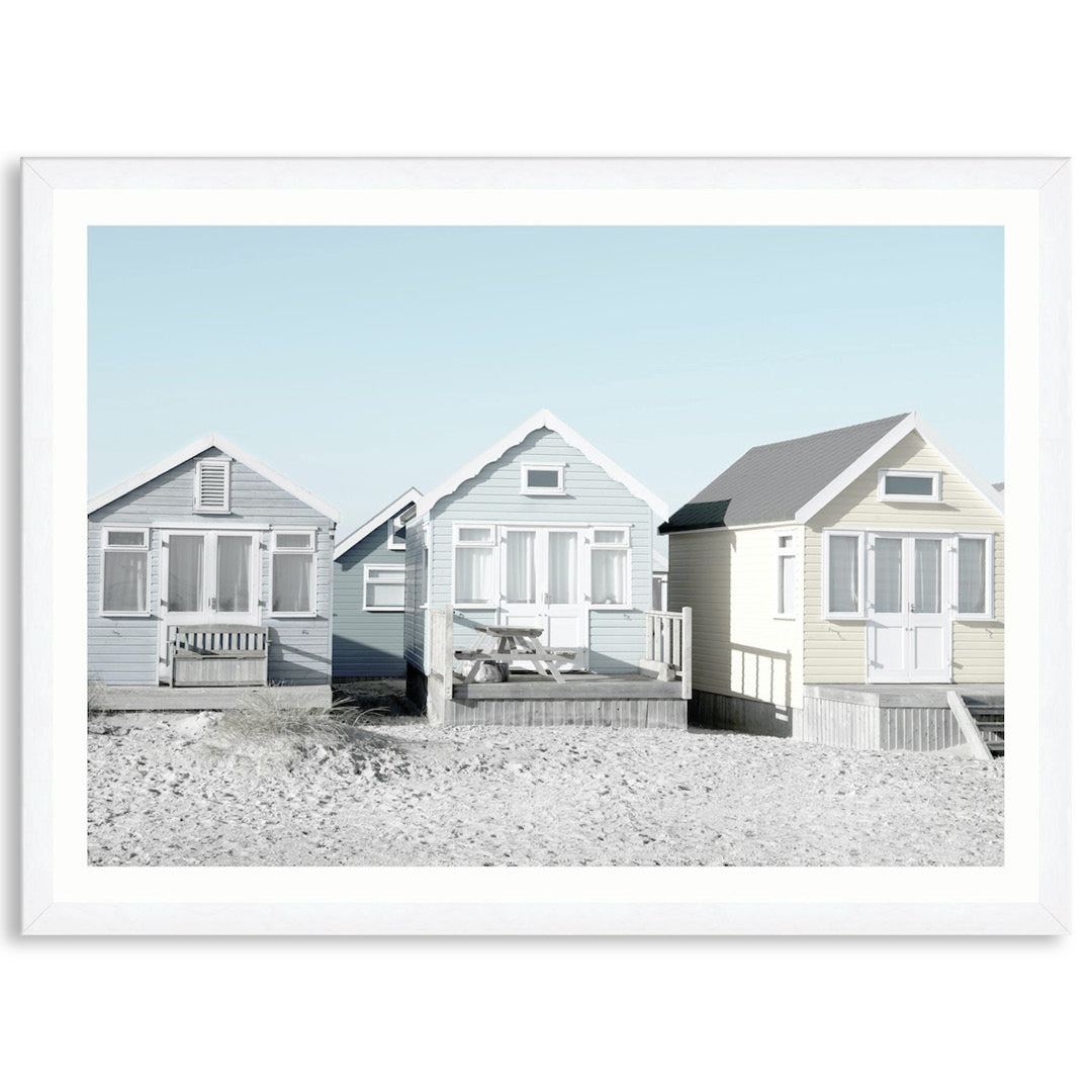 BEACH HUTS I - Framed Print