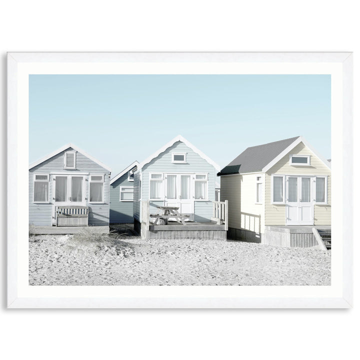 BEACH HUTS I - Framed Print