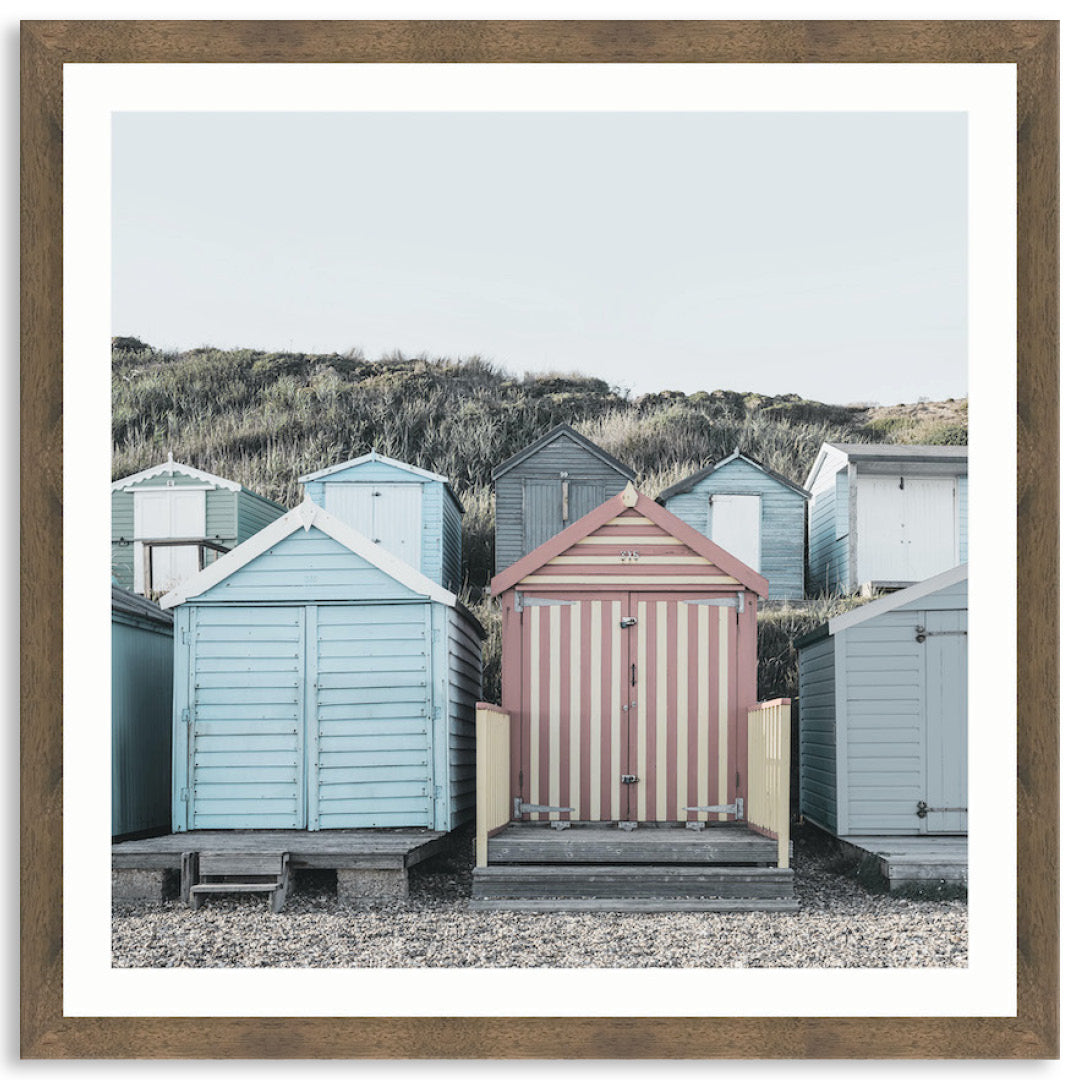 BEACH HUTS IV - Framed Print