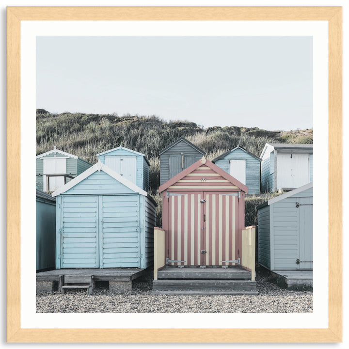 BEACH HUTS IV - Framed Print